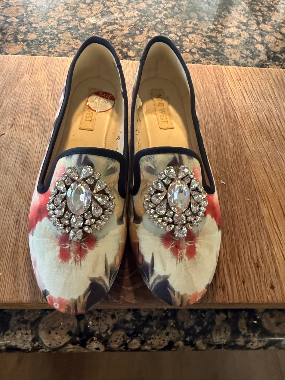 Inc. International Concepts Flynn Floral Leopard   jeweled Loafers 7-